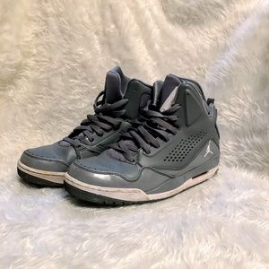 Grey and White Flight Jordan Mens Shoes